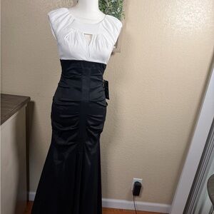 Xscape Black and White Evening Gown